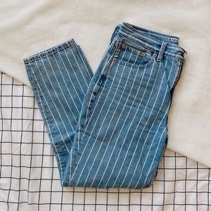 American Eagle Striped Mom Jeans